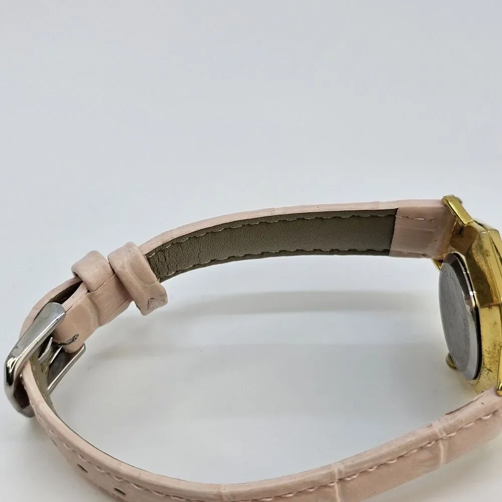 Choice Women's Octagon Watch 30MM White Dial New Pink Leather‎ Bands New Battery